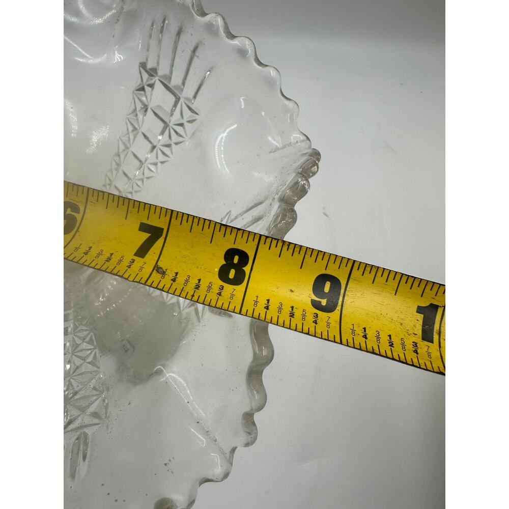 Panelled Thistle Tall Compote Cut Glass Dish 8 inch - Picture 4 of 4